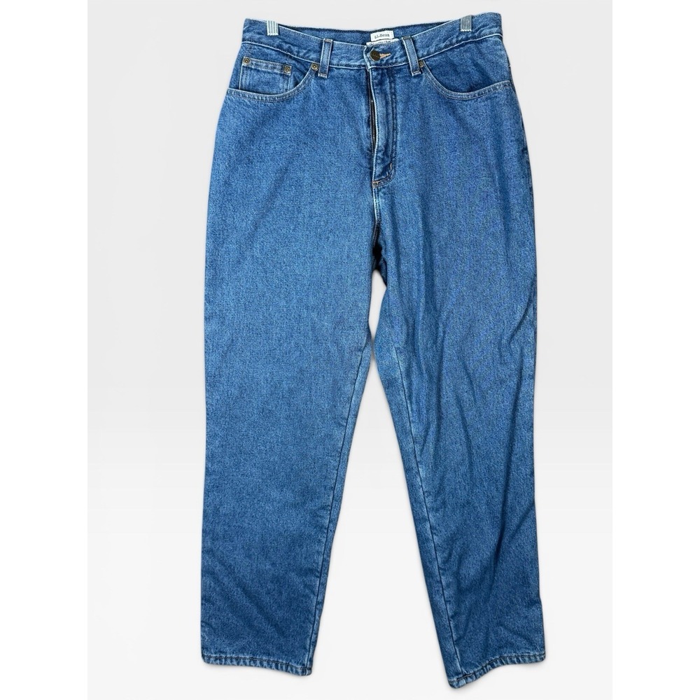 L.L.Bean Jeans Women's 12 Reg Original Fit‎ Relaxed Flannel Lined Denim Blue
